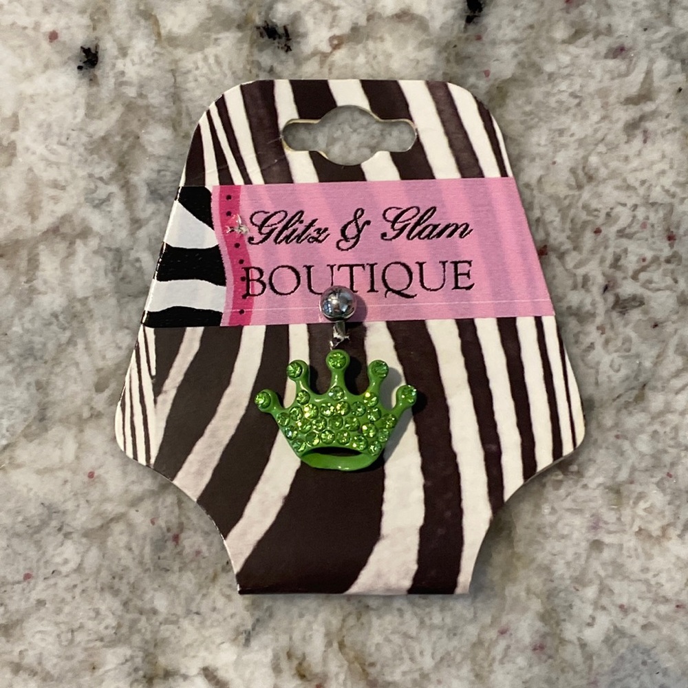 Green Crown bellybutton ring